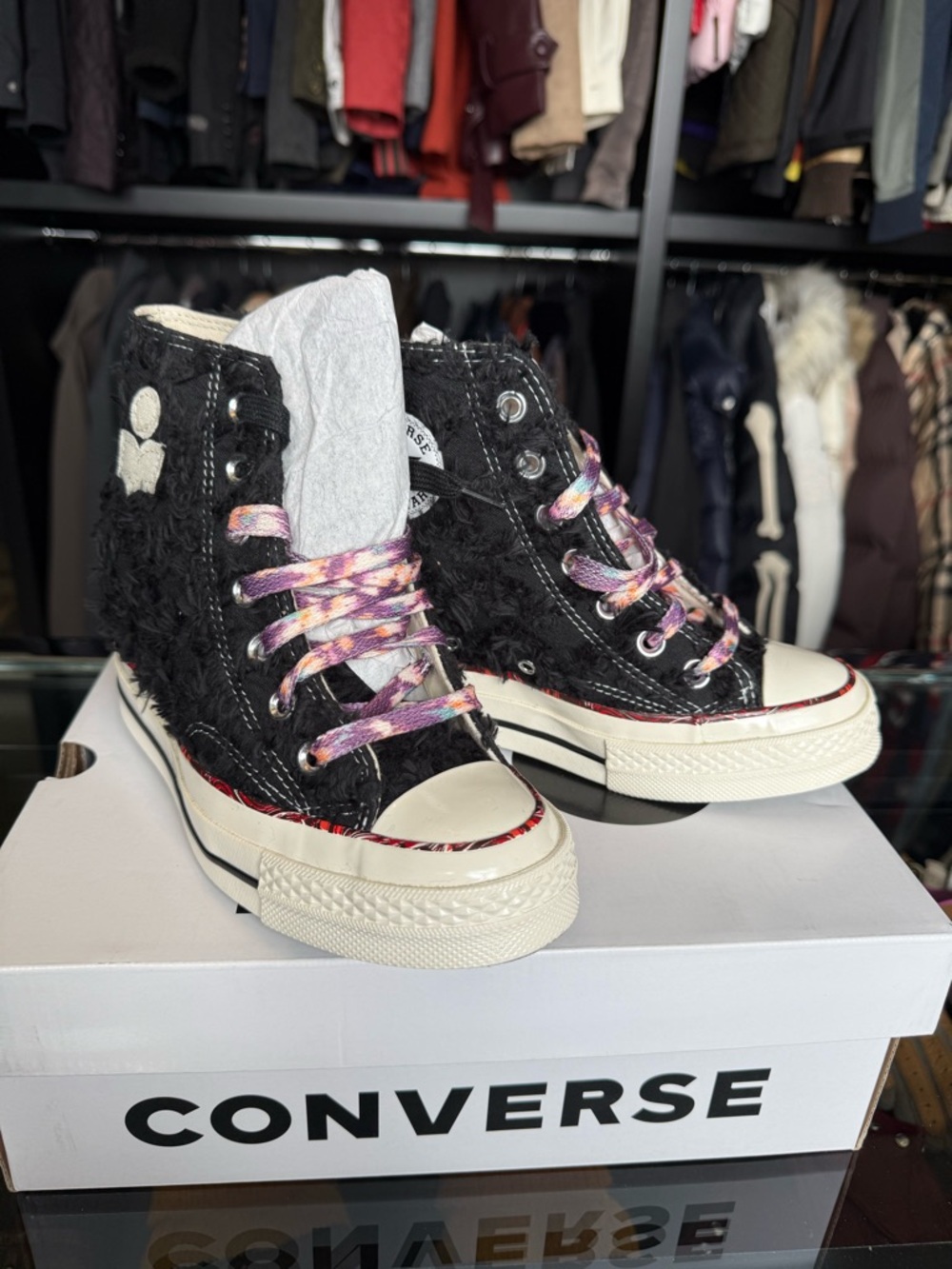 Limited Edition Converse x Isabel Marant Chuck 70 Raven Internal Wedge High Top - Picture 2 of 8